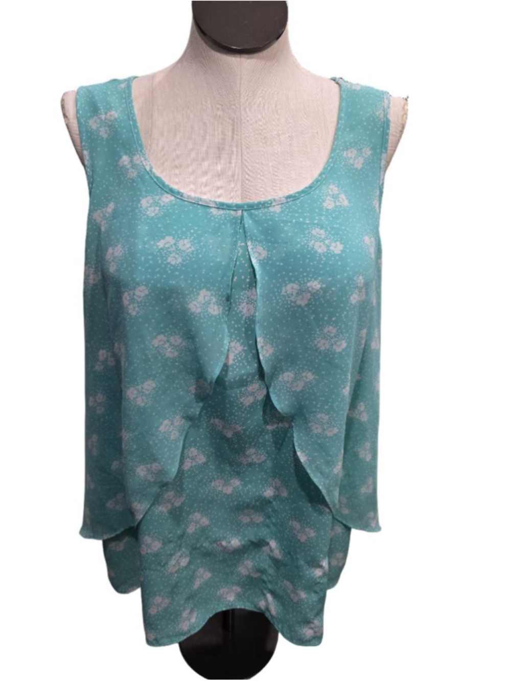 Women's Torrid Teal Floral Layered Sleeveless Blouse Size 2X